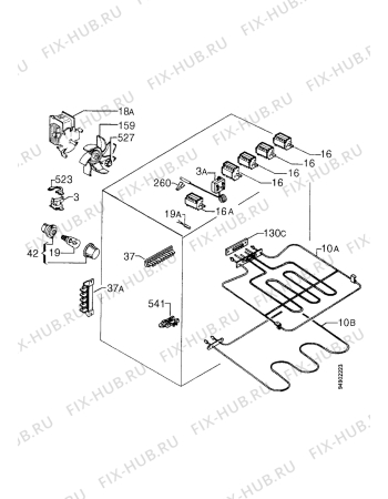 Взрыв-схема плиты (духовки) Zanussi HM214W - Схема узла Electrical equipment